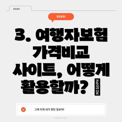 3. 여행자보험 가격비교 사이트, 어떻게 활용할까? 🧐