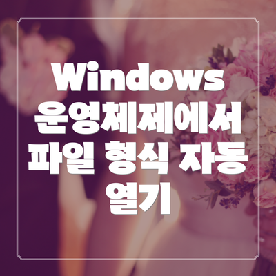 Windows 운영체제에서 파일 형식 자동 열기