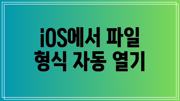 iOS에서 파일 형식 자동 열기