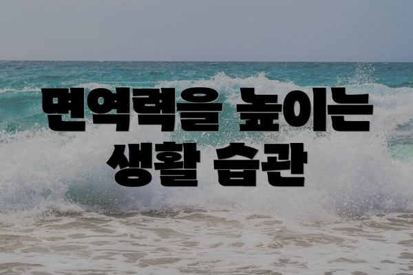 면역력을 높이는 생활 습관