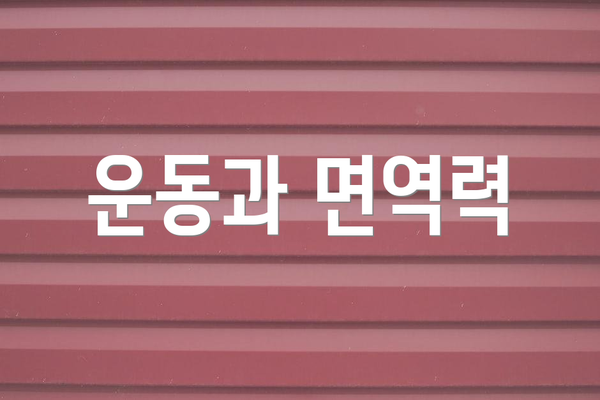 운동과 면역력