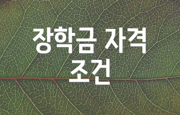 장학금 자격 조건