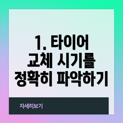 1. 타이어 교체 시기를 정확히 파악하기