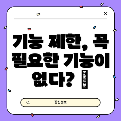 기능 제한, 꼭 필요한 기능이 없다? 🤔