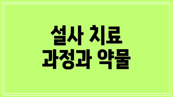 설사 치료 과정과 약물