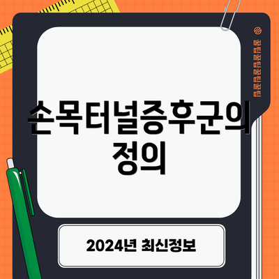 손목터널증후군의 정의