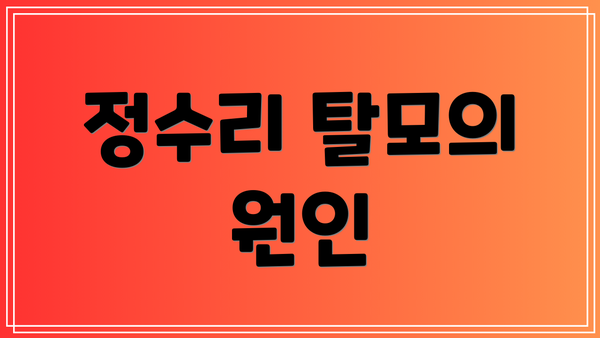 정수리 탈모의 원인