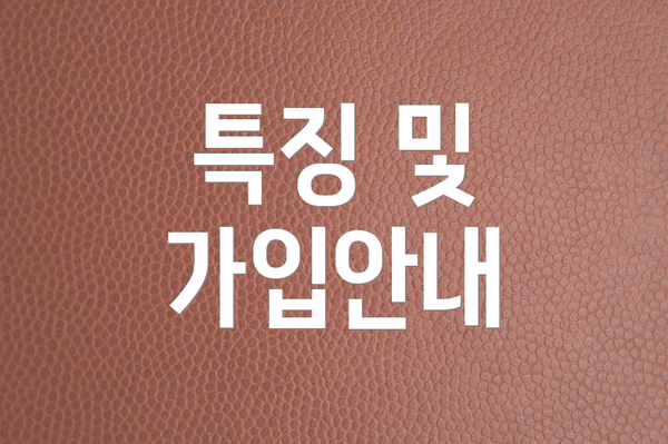 특징 및 가입안내