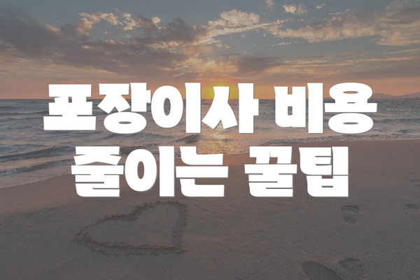 포장이사 비용 줄이는 꿀팁