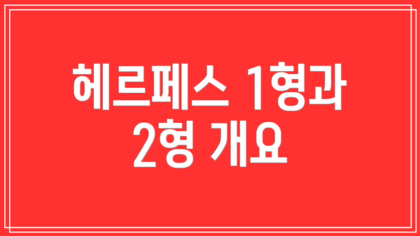 헤르페스 1형과 2형 개요