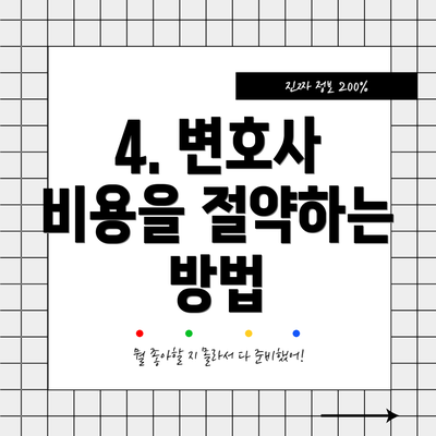 4. 변호사 비용을 절약하는 방법