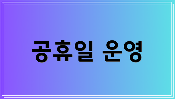 공휴일 운영