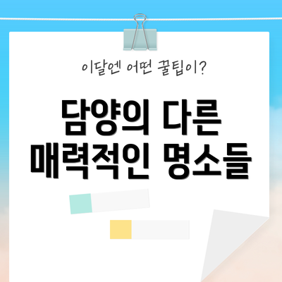 담양의 다른 매력적인 명소들