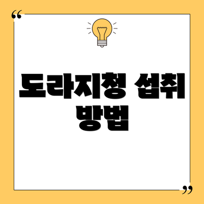 도라지청 섭취 방법