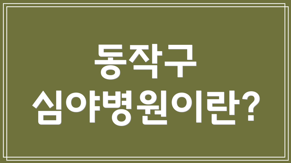 동작구 심야병원이란?