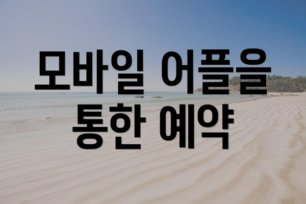 모바일 어플을 통한 예약