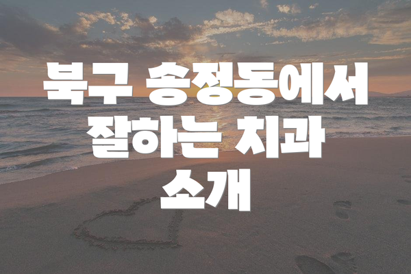 북구 송정동에서 잘하는 치과 소개