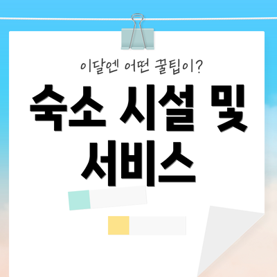 숙소 시설 및 서비스