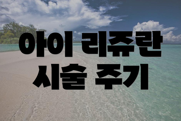 아이 리쥬란 시술 주기