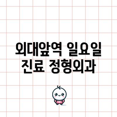 외대앞역 일요일 진료 정형외과