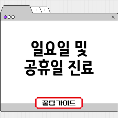 일요일 및 공휴일 진료