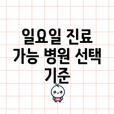 일요일 진료 가능 병원 선택 기준