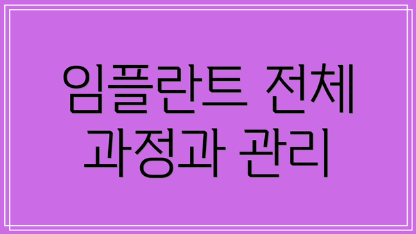 임플란트 전체 과정과 관리