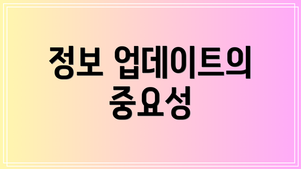 정보 업데이트의 중요성