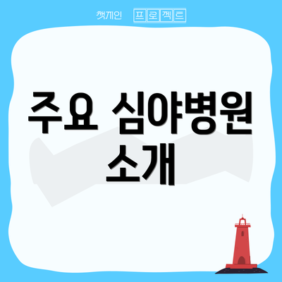 주요 심야병원 소개