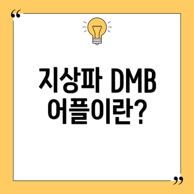 지상파 DMB 어플이란?