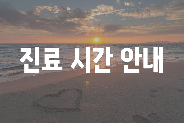 진료 시간 안내