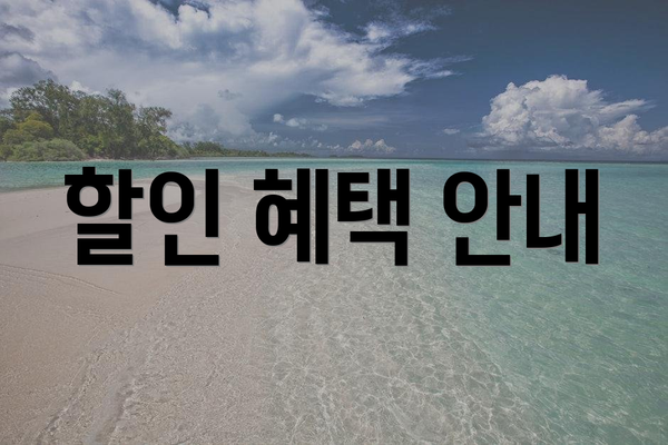 할인 혜택 안내