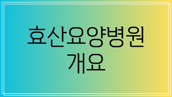 효산요양병원 개요